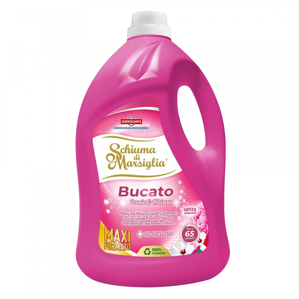 Schiuma di Marsiglia Гель для прання з ароматом півонії та гібіскуса, 5 л. (65 прань)