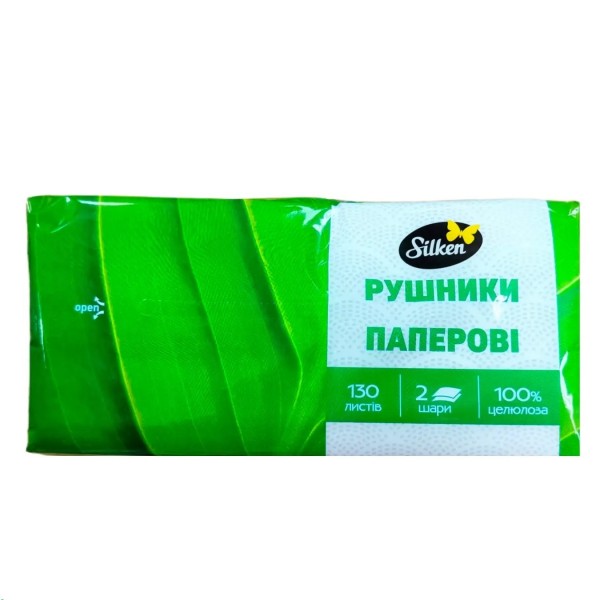 Silken Рушники паперові листові 2шар 130 шт