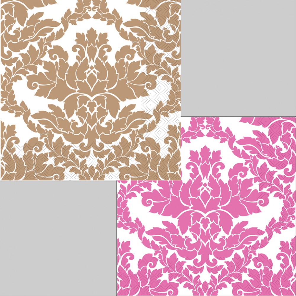 Silken Серветки паперові  "ДАМАСК ВІЗЕРУНОК" 33*33 3 шар 18шт у пачці