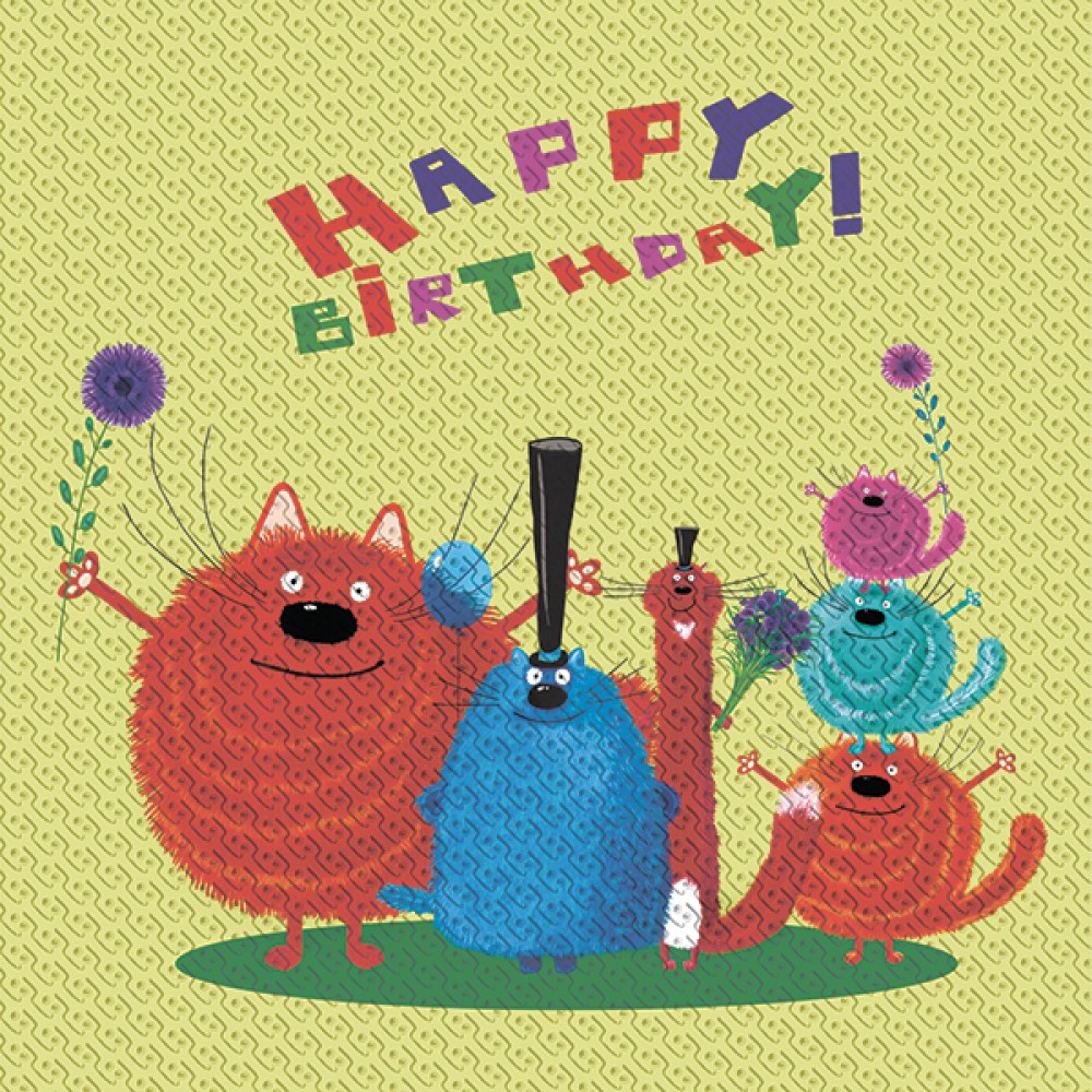 Silken Серветки паперові  "HAPPY BIRTHDAY" 33*33 2шар 16шт у пачці