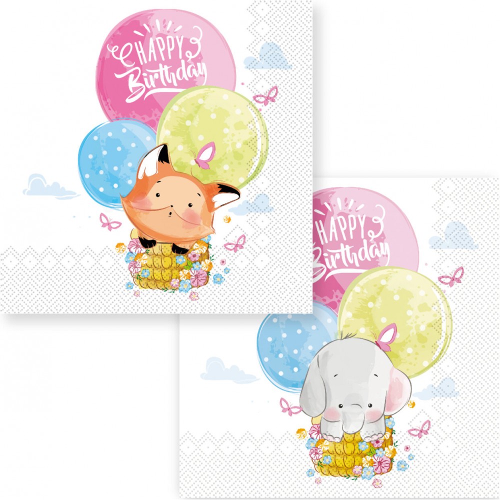 Silken Серветки паперові  "ПОВІТРЯНІ КУЛІ" 33*33 3 шар 18шт у пачці