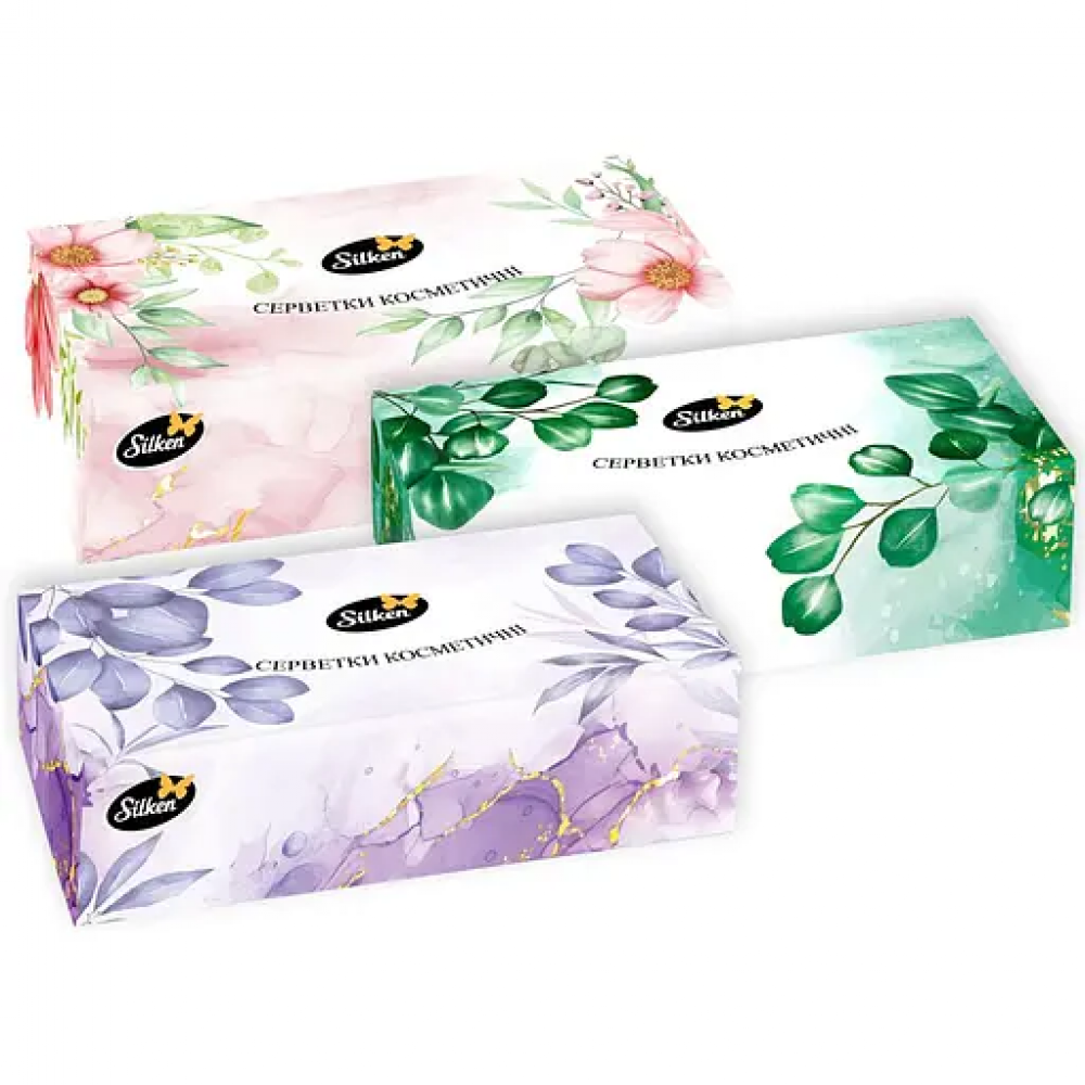 Silken Серветки паперові у коробці "NATURAL MIX" 2шар 150 шт у пачці