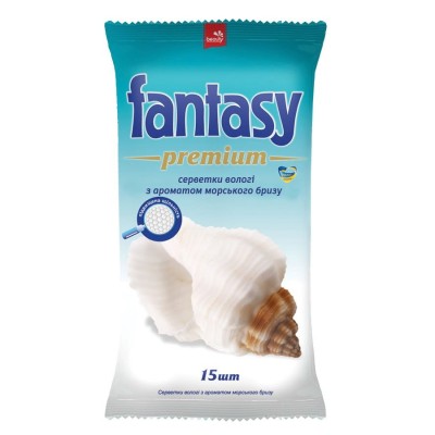 FANTASY Premium Вологі серветки з ароматом морського бризу 15 шт