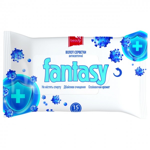FANTASY Вологі серветки антисептичні 15 шт