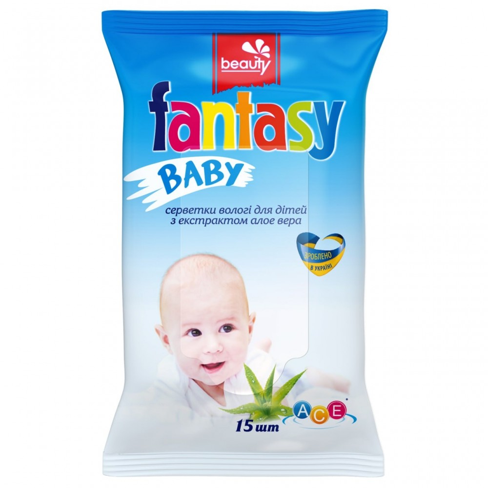 FANTASY Вологі серветки для дiтей з екстрактом алое вера 15 шт