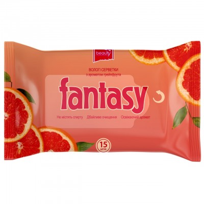 FANTASY Вологі серветки з ароматом грейпфрута 15 шт