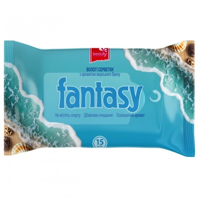 FANTASY Вологі серветки з ароматом морського бризу 15 шт