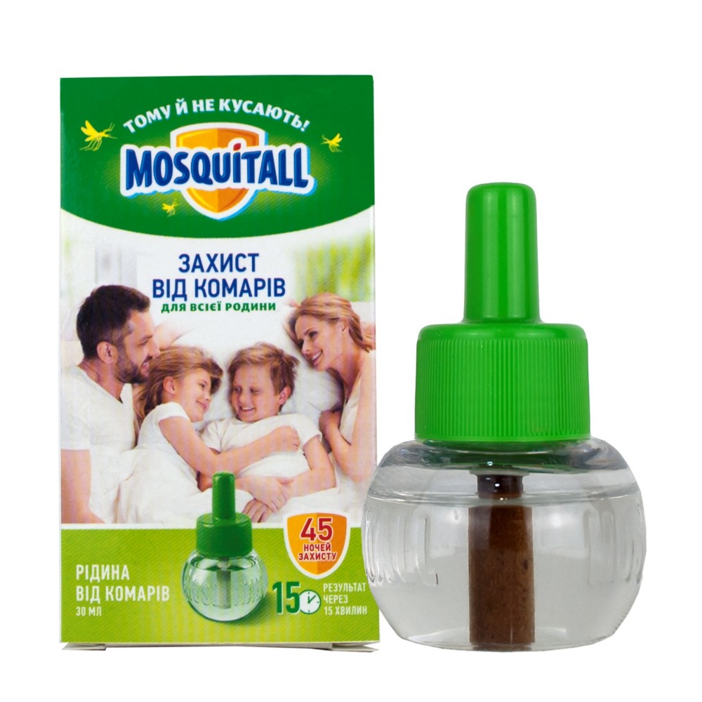 MOSQUITALL Рідина від комарів Захист для всієї родини 30 мл (45 ночей)