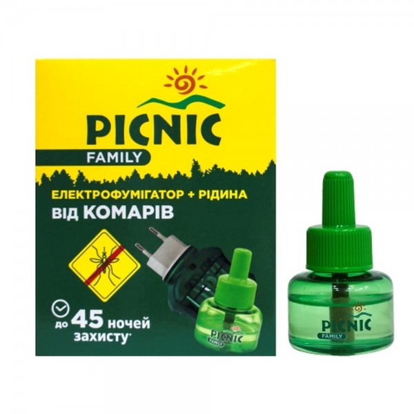 Picnic Family Електрофумігатор + рідина від комарів 30 мл (45 ночей)