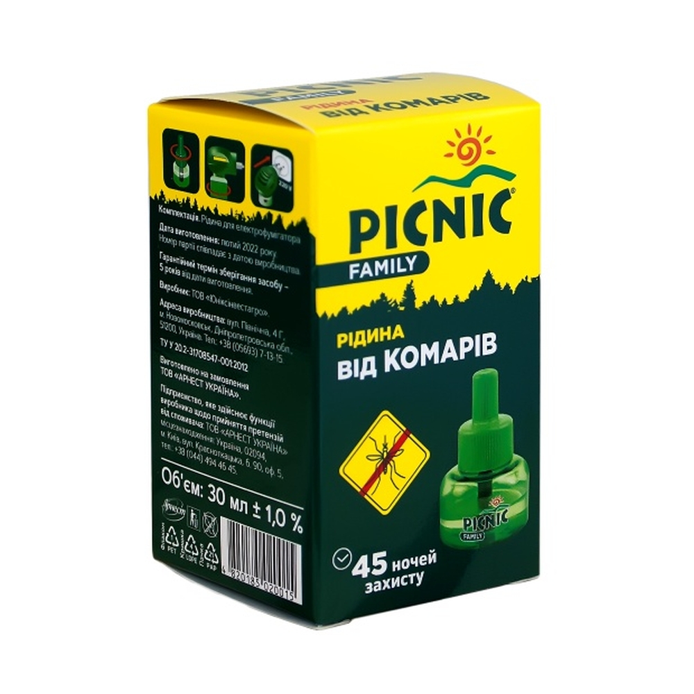 Picnic Family Рідина від комарів 30 мл (45 ночей)
