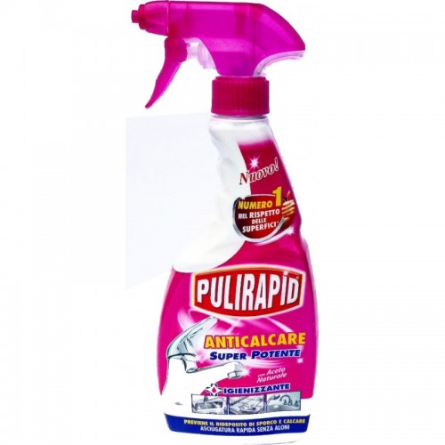 Pulirapid Засіб Антивапняний з натуральним оцтом, 500 мл (трігер), рожевий