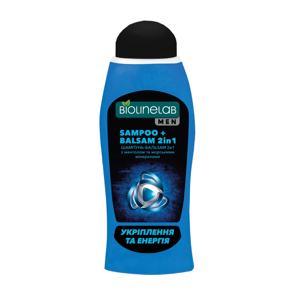Art LINE Bio Line Lab Men Шампунь-бальзам 2 в 1 Ментол та Морські мінерали 400 мл