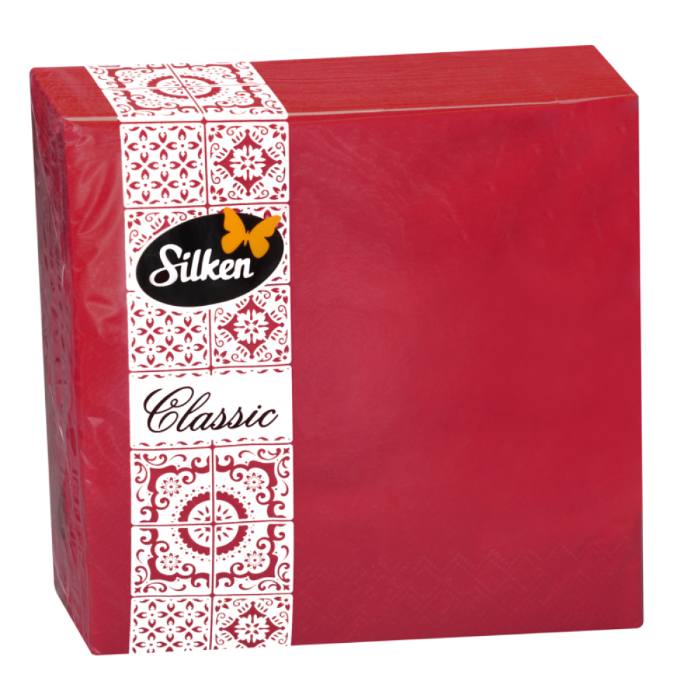 Silken Серветки паперові "ЧЕРВОНІ" 33*33 2шар 50шт у пачці