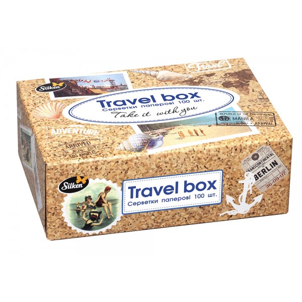 Silken Серветки паперові у коробці "Travel Box" 2шар 100 шт у пачці