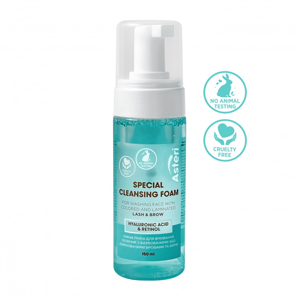 Art LINE Asteri Пінка для вмивання обличчя з фарбованими та ламінованими бровами 150 мл