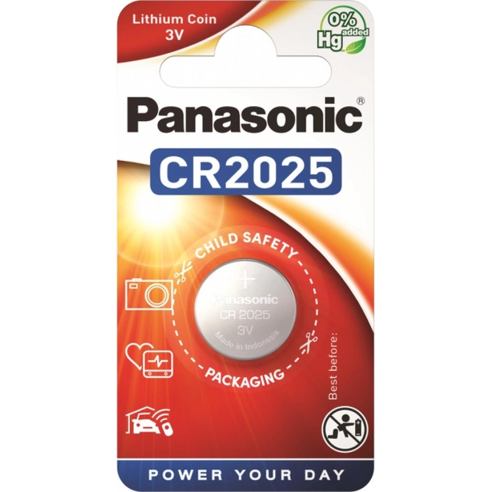 PANASONIC Батарейка CR-2025 Lithium, 3V, 1 шт