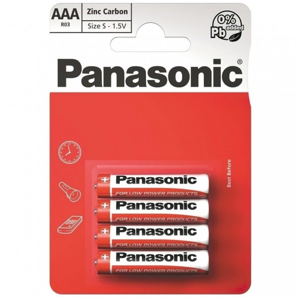 PANASONIC Zinc Carbon Батарейка R03 ААА 4 шт (блістер)