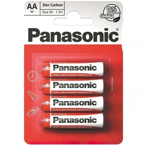 PANASONIC Zinc Carbon Батарейка R6 АА 4 шт (блістер)