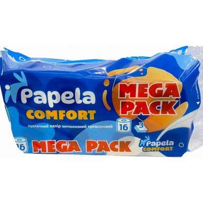 Papela Туалетний папір Comfort MEGA PACK тришаровий 16 шт
