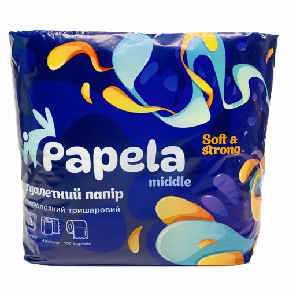 Papela Туалетний папір Middle тришаровий 4 шт