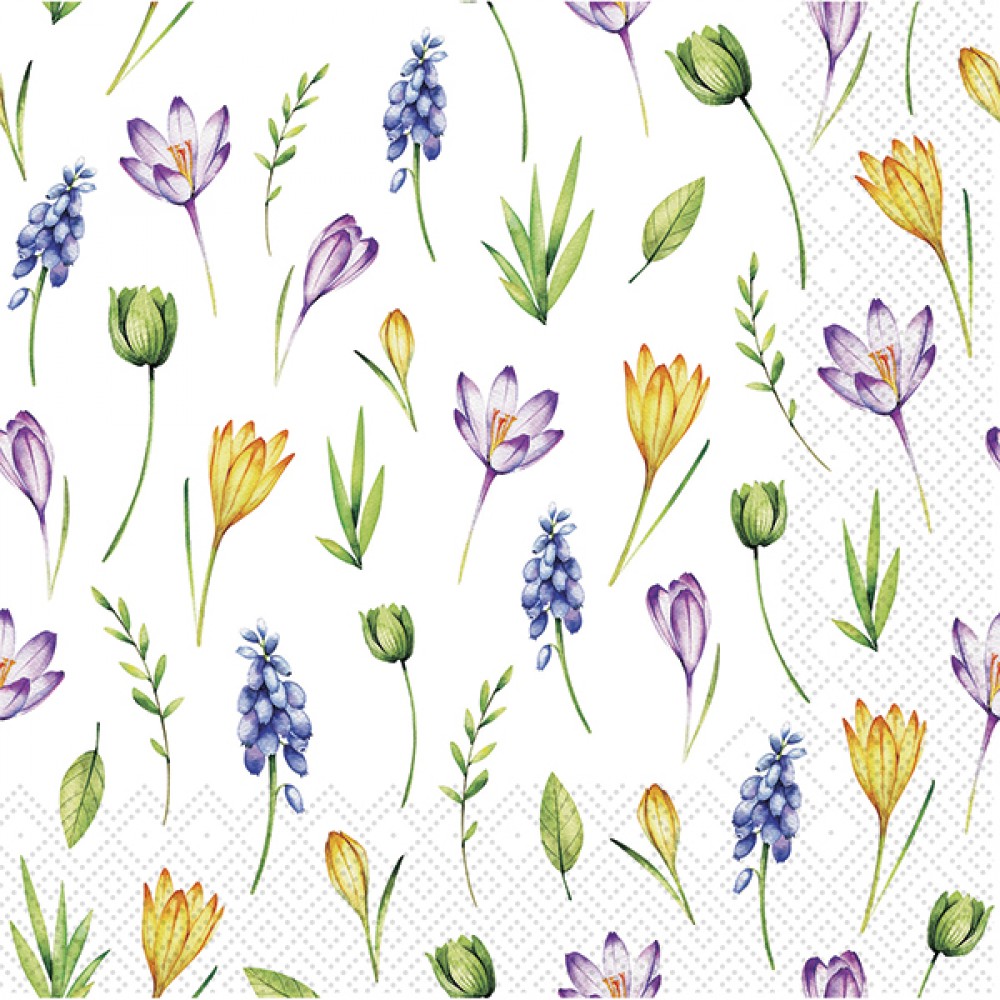 Silken Серветки паперові "ПЕРШІ КВІТИ" 33*33 3шар 18шт у пачці