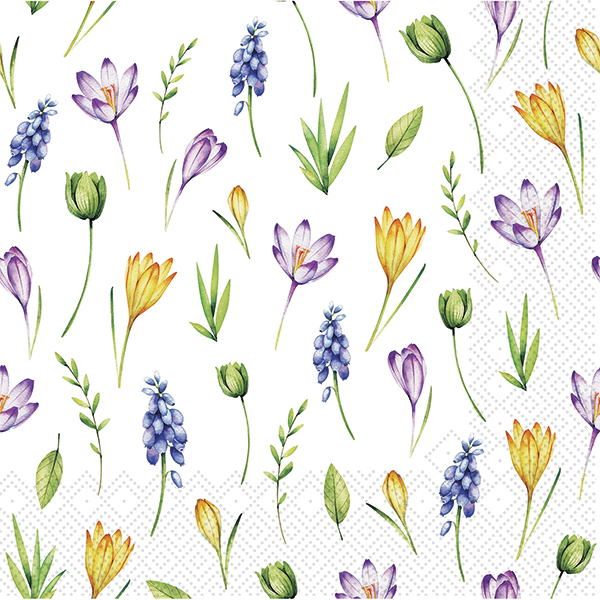 Silken Серветки паперові "ПЕРШІ КВІТИ" 33*33 3шар 18шт у пачці