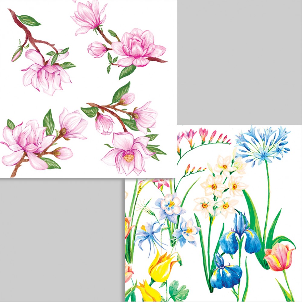 Silken Серветки паперові "ВЕСНЯНА ГАЛЯВИНА МІКС" 33*33 2шар 16 шт у пачці