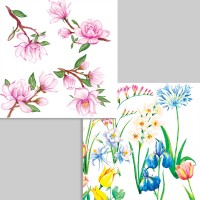 Silken Серветки паперові "ВЕСНЯНА ГАЛЯВИНА МІКС" 33*33 2шар 16 шт у пачці