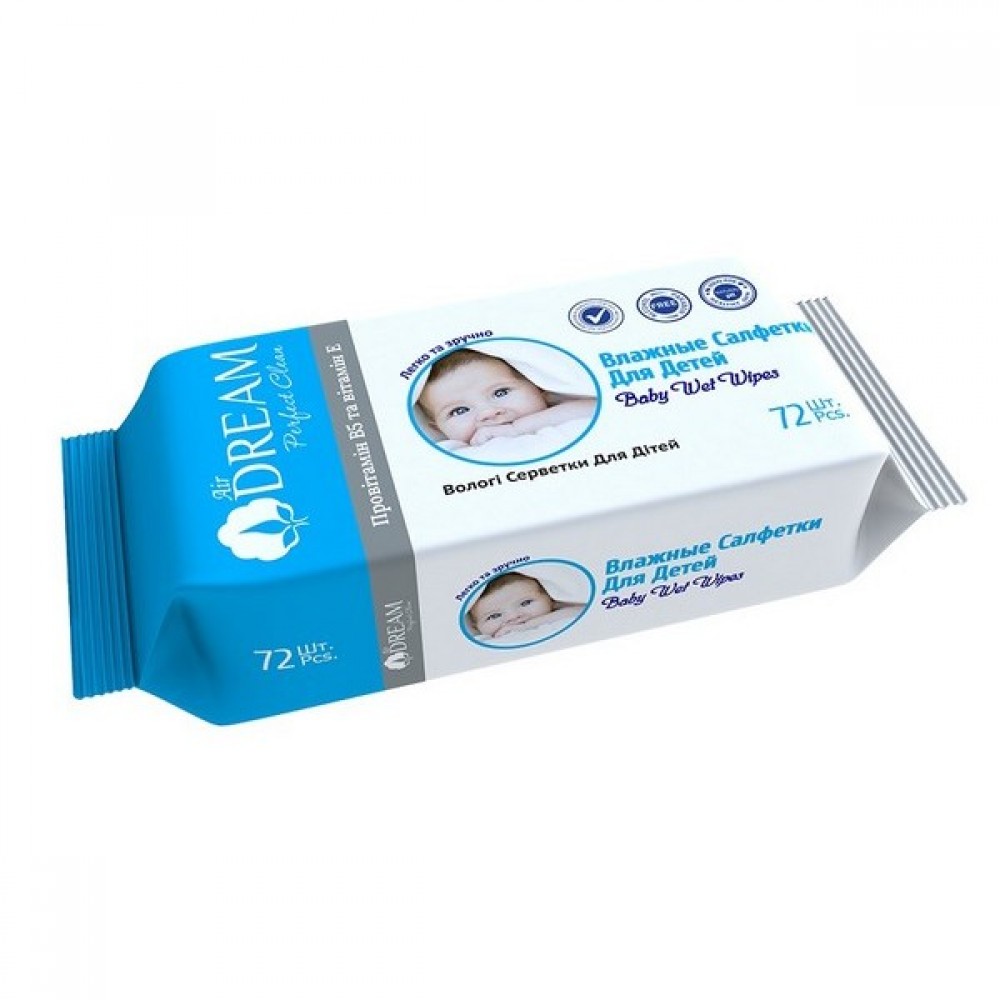 Air Dream Вологі серветки для дітей 72шт