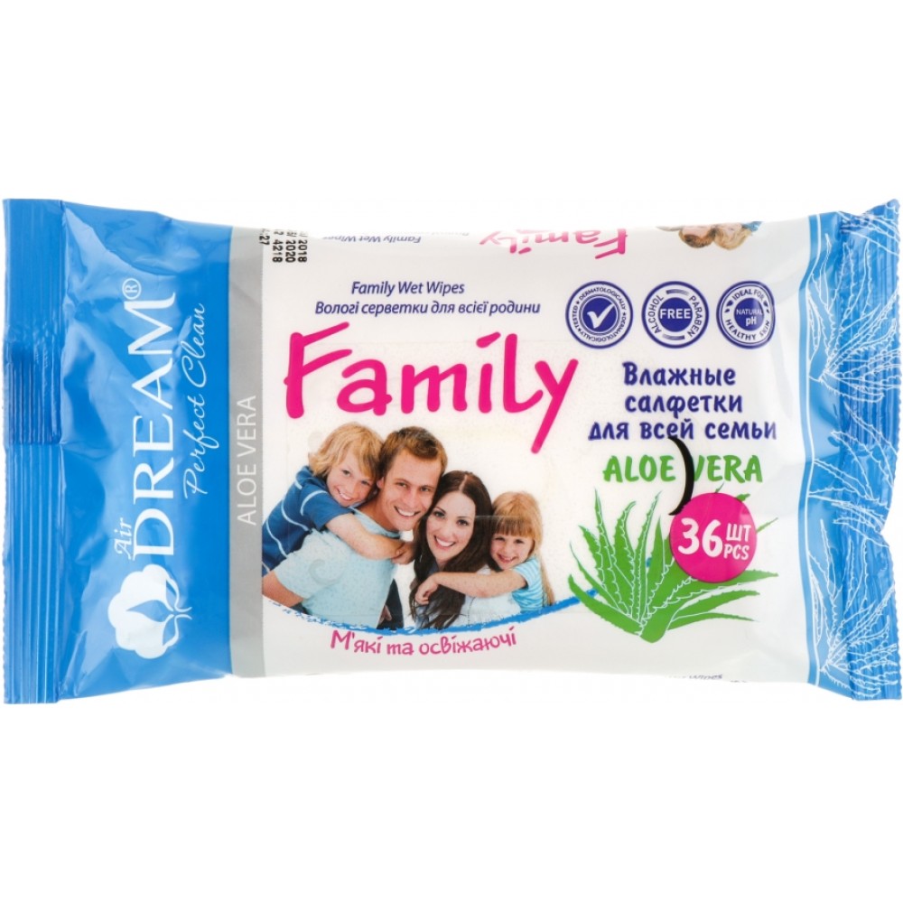 Air Dream Вологі серветки для всієї родини 36шт